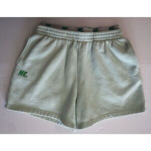Melody Ehsani Women Sz S Sage Green Core Fleece Double Waistband Sweat Short